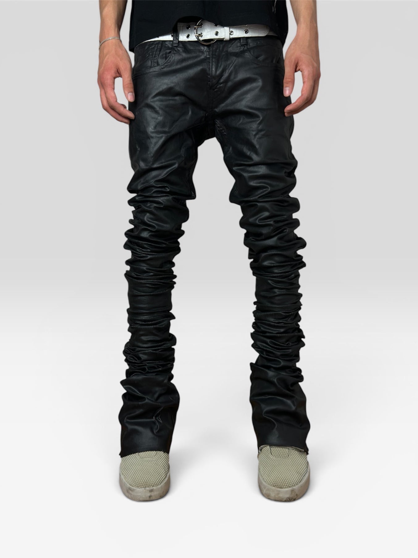 sample double waxed black jeans