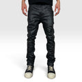 waxed black jeans