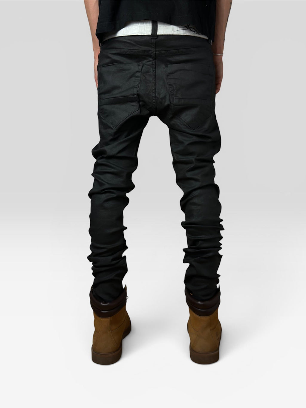 1of1 waxed slim black jeans