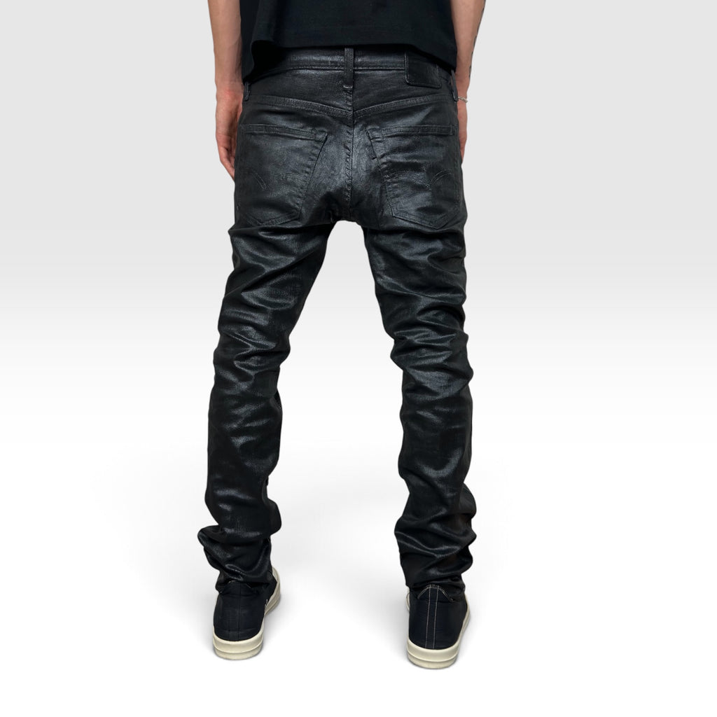 waxed black jeans