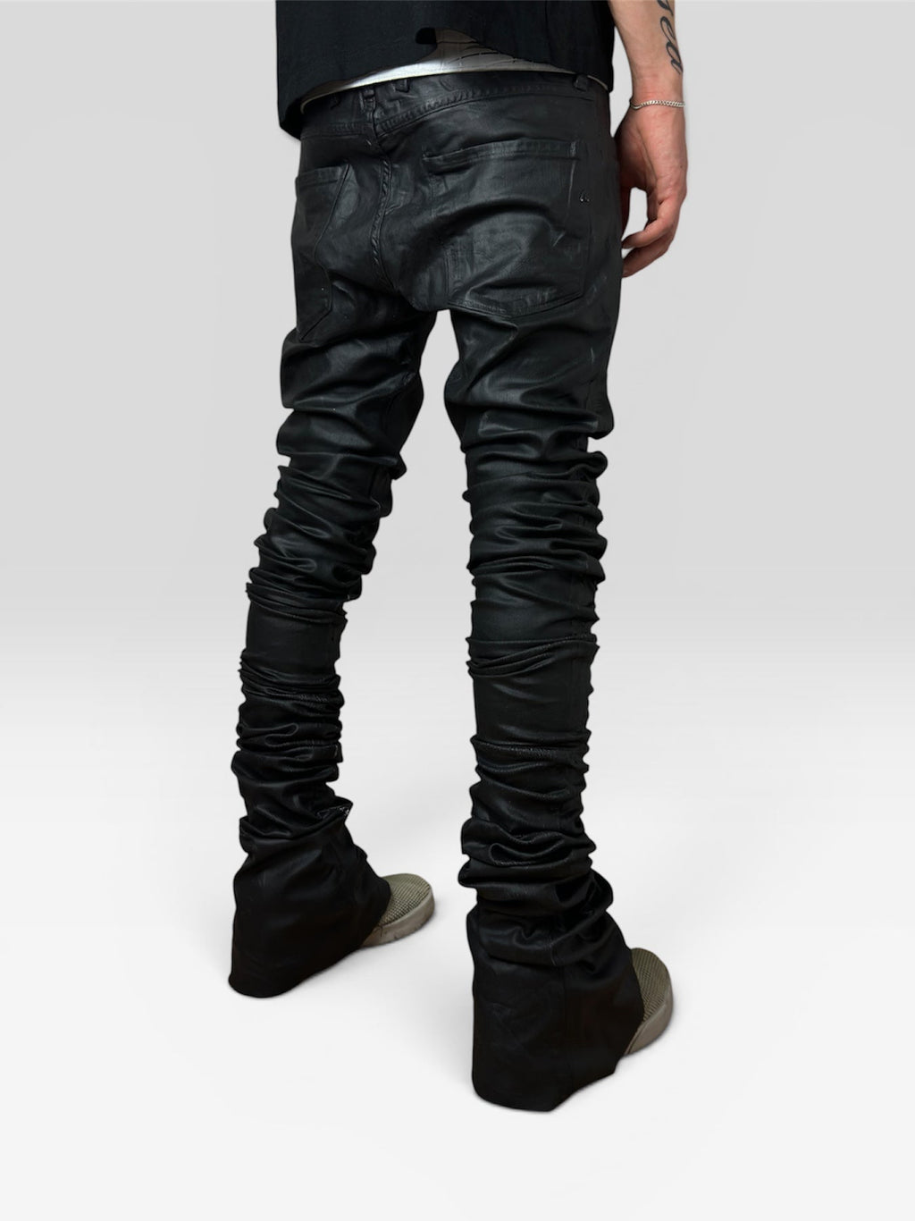sample double waxed black jeans