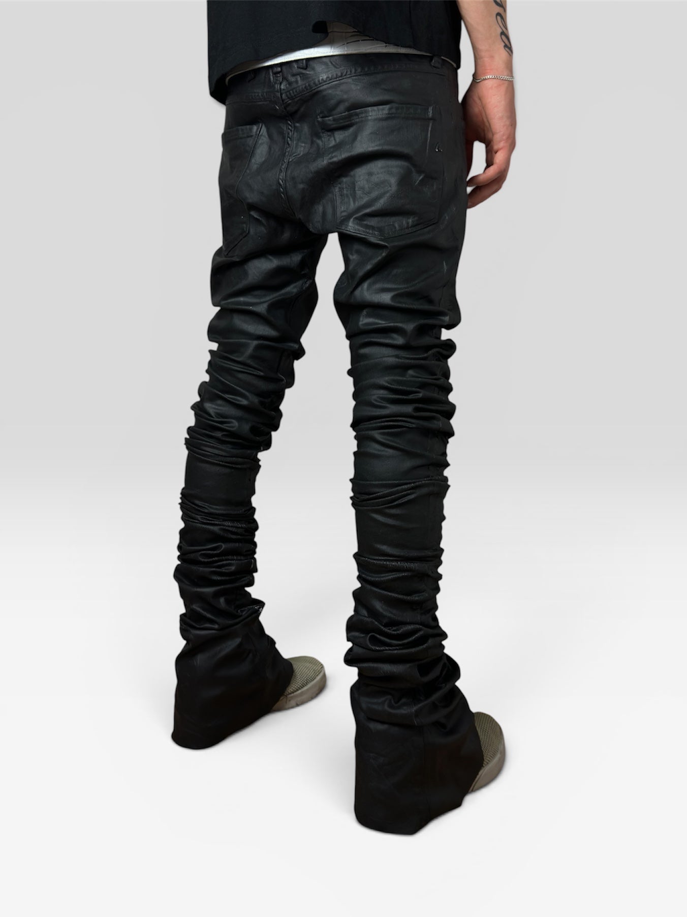 sample double waxed black jeans