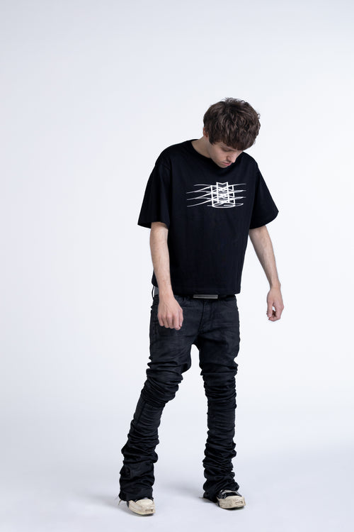 may*ach tripple logo black tee