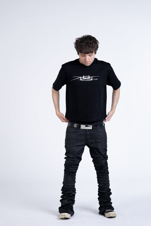 may*ach logo black tee