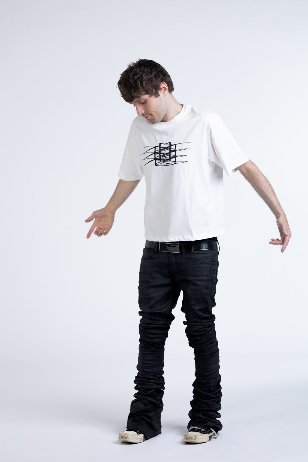 may*ach tripple logo white tee