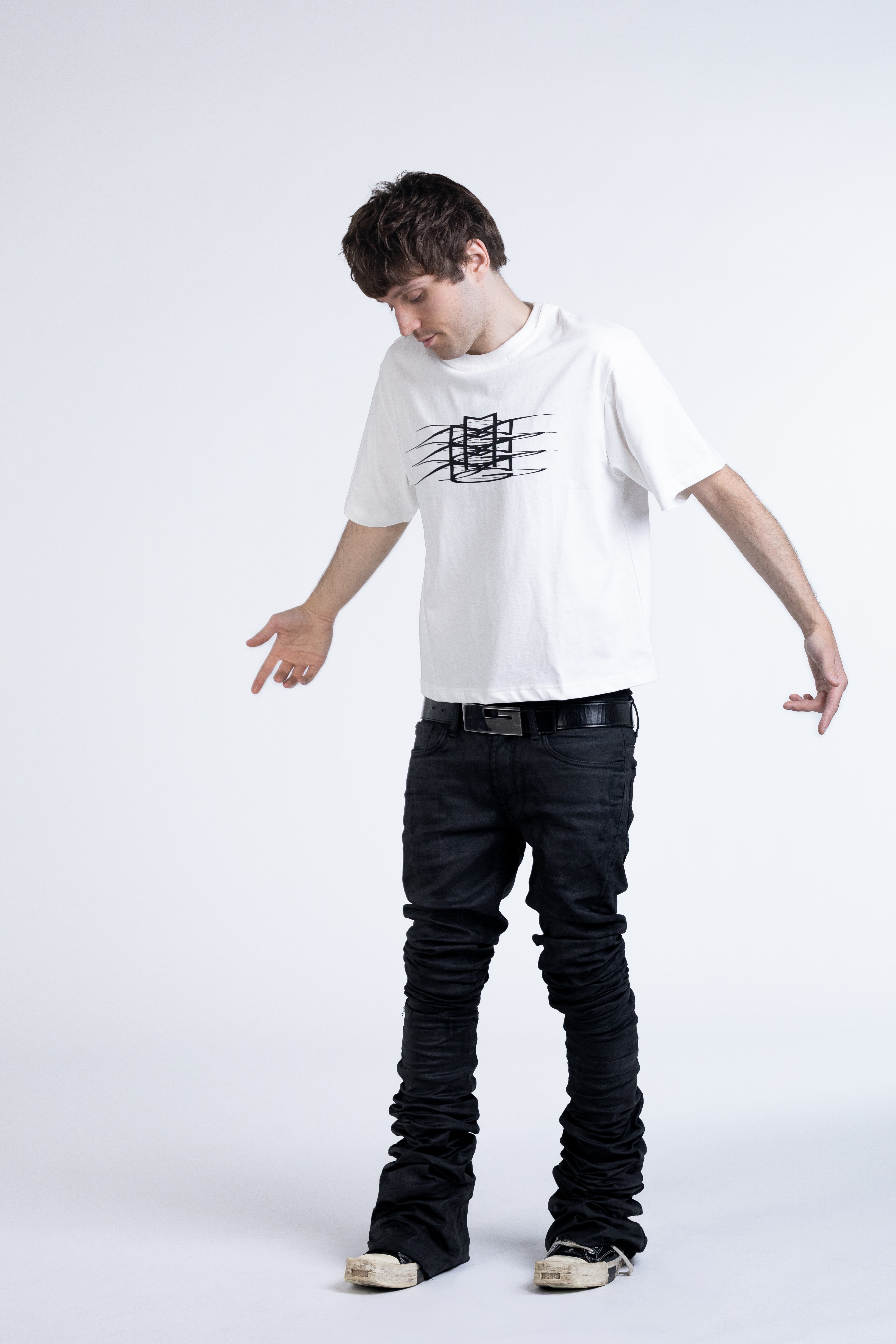 may*ach tripple logo white tee