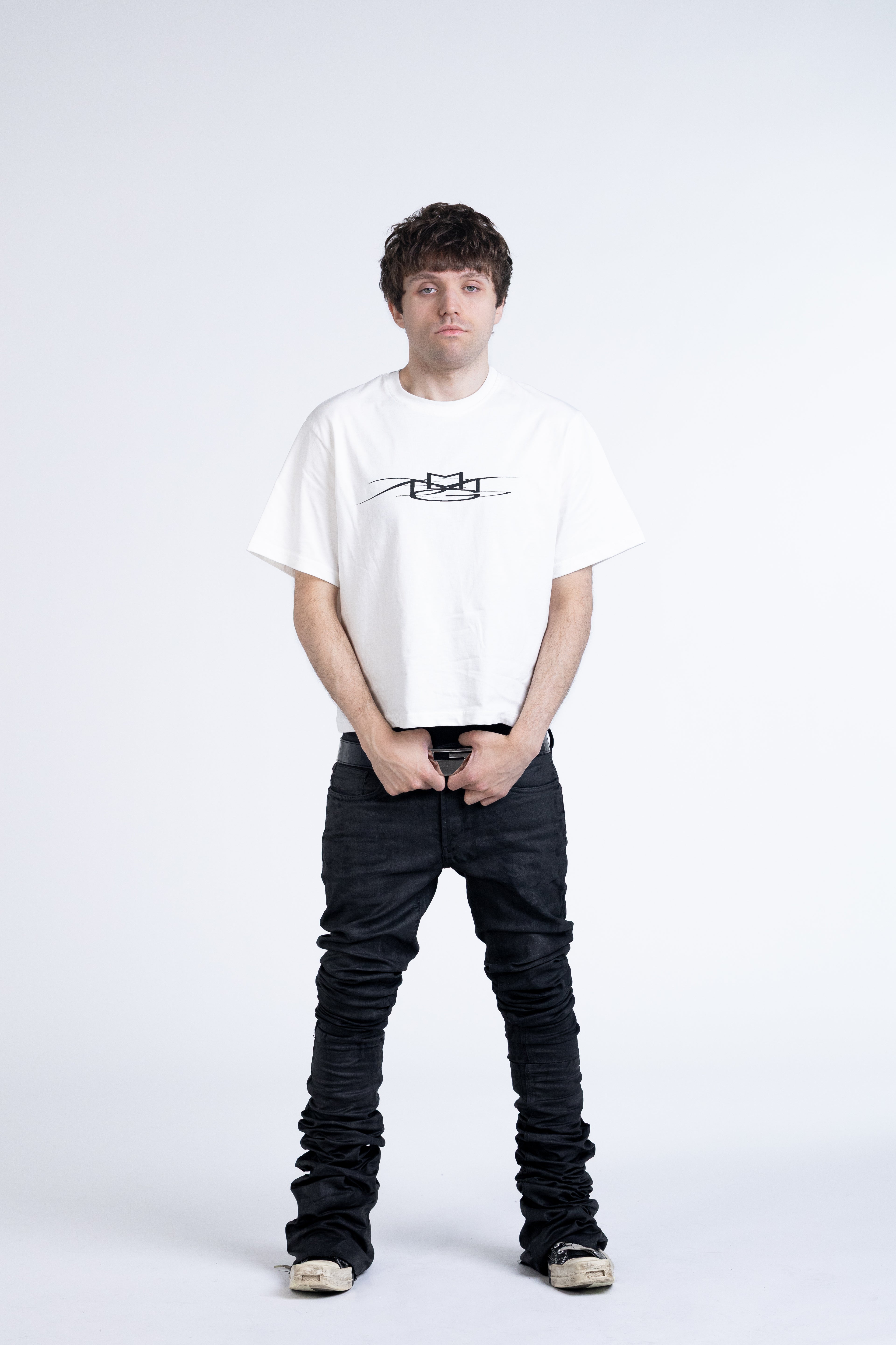 may*ach logo white tee